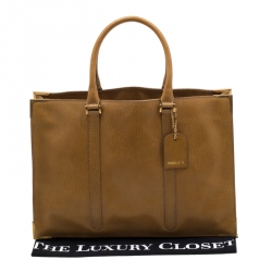 Pre Owned Fendi Mustard Dimpled Leather Classico 4 Tote