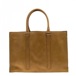 Pre Owned Fendi Mustard Dimpled Leather Classico 4 Tote