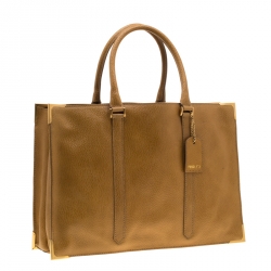 Pre Owned Fendi Mustard Dimpled Leather Classico 4 Tote
