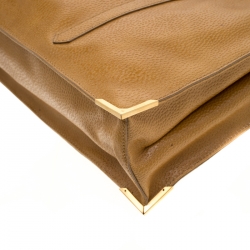 Pre Owned Fendi Mustard Dimpled Leather Classico 4 Tote