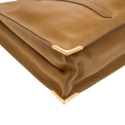 Pre Owned Fendi Mustard Dimpled Leather Classico 4 Tote