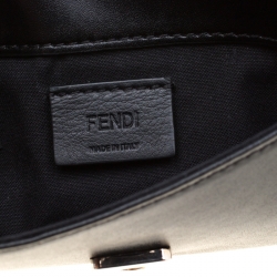 Pre Owned Fendi Black Leather Studded Wallet On Chain