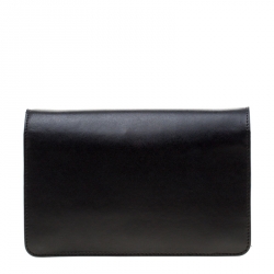 Pre Owned Fendi Black Leather Studded Wallet On Chain