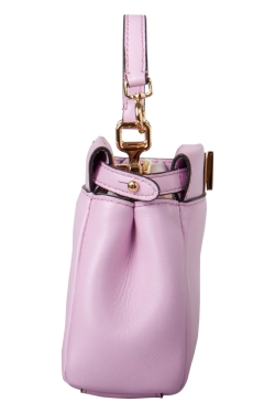 Pre Owned Fendi Pink Leather Micro Peekaboo Crossbody Bag