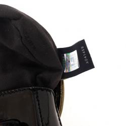 Pre Owned Fendi Dark Green Patent Leather Mini B Bis Evening Clutch