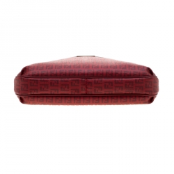 Pre Owned Fendi Red Zucchino Coated Canvas Spalmati Shoulder Bag