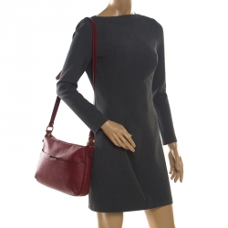 Pre Owned Fendi Red Zucchino Coated Canvas Spalmati Shoulder Bag