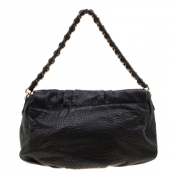 Pre Owned Fendi Black Leather Mia Flap Shoulder Bag