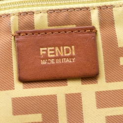 Pre Owned Fendi Yellow/Brown Zucca Nylon Roll Tote
