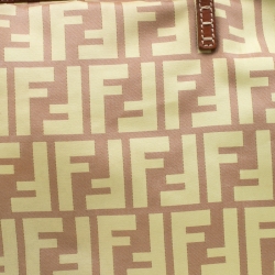 Pre Owned Fendi Yellow/Brown Zucca Nylon Roll Tote