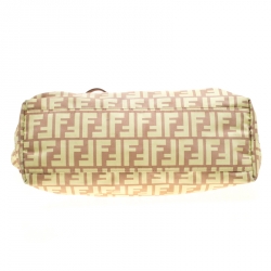 Pre Owned Fendi Yellow/Brown Zucca Nylon Roll Tote