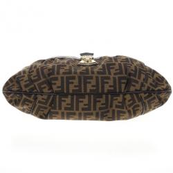 Pre Owned Fendi Brown Tobacco Zucca Canvas Chef Hobo