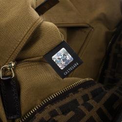 Pre Owned Fendi Brown Tobacco Zucca Canvas Chef Hobo