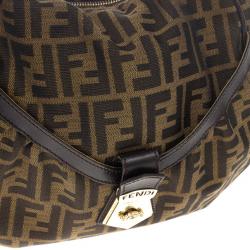 Pre Owned Fendi Brown Tobacco Zucca Canvas Chef Hobo
