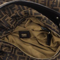 Pre Owned Fendi Brown Tobacco Zucca Canvas Chef Hobo