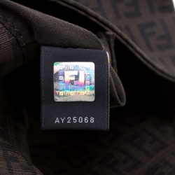 Pre Owned Fendi Tobacco Zucchino Coated Canvas Mini Mama Shoulder Bag