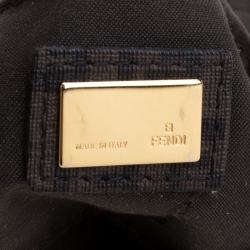 Pre Owned Fendi Tobacco Zucchino Coated Canvas Mini Mama Shoulder Bag