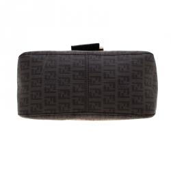 Pre Owned Fendi Tobacco Zucchino Coated Canvas Mini Mama Shoulder Bag