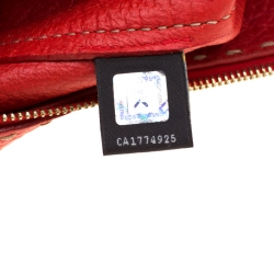 Pre Owned Fendi Red Leather Selleria Hobo 