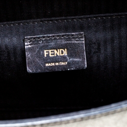 Pre Owned Fendi Black Textured Leather Small Demi Jour Top Handle Bag