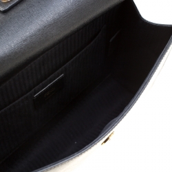 Pre Owned Fendi Black Textured Leather Small Demi Jour Top Handle Bag