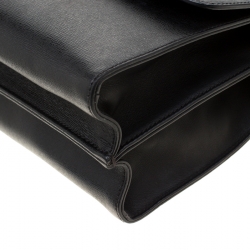 Pre Owned Fendi Black Textured Leather Small Demi Jour Top Handle Bag