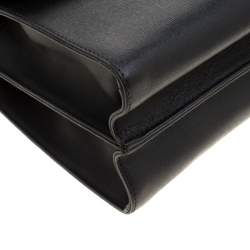 Pre Owned Fendi Black Textured Leather Small Demi Jour Top Handle Bag