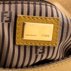 Pre Owned Fendi Beige/Mustard Python and Leather Anna Shoulder Bag