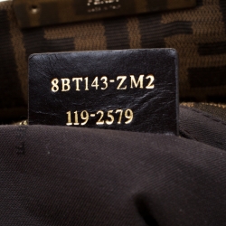 Pre Owned Fendi Tobacco Zucca Canvas Maxi Baguette Flap Shoulder Bag