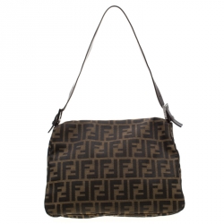 Pre Owned Fendi Tobacco Zucca Canvas Mama Forever Shoulder Bag