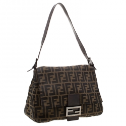Pre Owned Fendi Tobacco Zucca Canvas Mama Forever Shoulder Bag