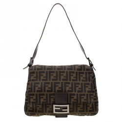 Pre Owned Fendi Tobacco Zucca Canvas Mama Forever Shoulder Bag