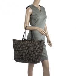 Pre Owned Fendi Zucchino Roll Tote