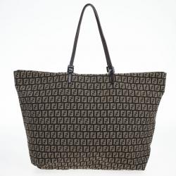 Pre Owned Fendi Zucchino Roll Tote