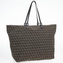 Pre Owned Fendi Zucchino Roll Tote