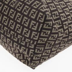 Pre Owned Fendi Zucchino Roll Tote
