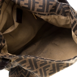 Pre Owned Fendi Tobacco Zucca Canvas and Leather Big Mama Forever Shoulder Bag