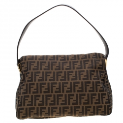 Pre Owned Fendi Tobacco Zucca Canvas and Leather Big Mama Forever Shoulder Bag