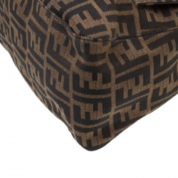 Pre Owned Fendi Tobacco Zucca Canvas and Leather Big Mama Forever Shoulder Bag