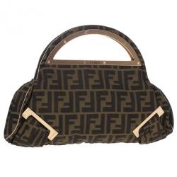 Pre Owned Fendi Zucca Canvas Borsa Smile Clutch