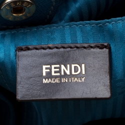 Pre Owned Fendi Blue Saffiano Leather 2Jours Top Handle Bag