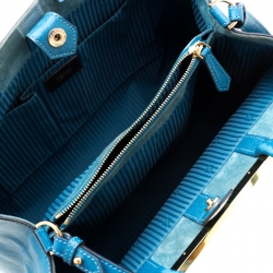 Pre Owned Fendi Blue Saffiano Leather 2Jours Top Handle Bag