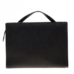 Pre Owned Fendi Grey Textured Leather Small Demi Jour Top Handle Bag