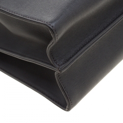 Pre Owned Fendi Grey Textured Leather Small Demi Jour Top Handle Bag