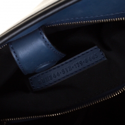 Pre Owned Fendi Blue/Black Leather Runaway Top Handle Bag