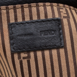 Pre Owned Fendi Black Leather Fendista Pochette Crossbody Bag
