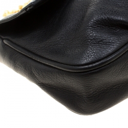 Pre Owned Fendi Black Leather Fendista Pochette Crossbody Bag