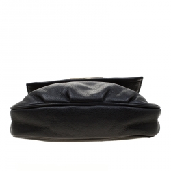 Pre Owned Fendi Black Leather Fendista Pochette Crossbody Bag