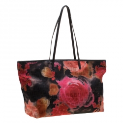 Pre Owned Fendi Floral Printed Zucchino Nylon Roll Tote