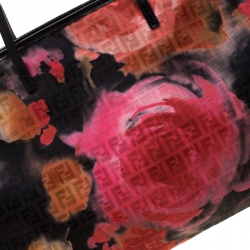 Pre Owned Fendi Floral Printed Zucchino Nylon Roll Tote